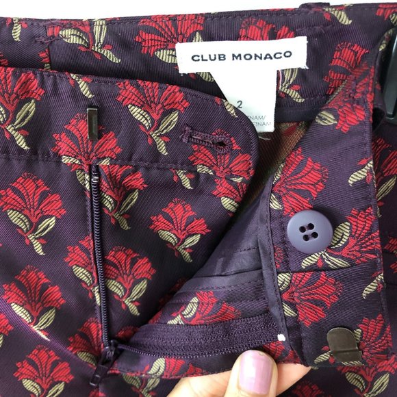 CLUB MONACO Brocade Jacquard Cropped Pants 2 - Picture 6 of 10